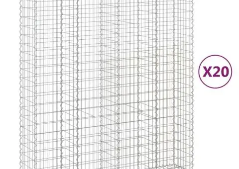 Coșuri gabion arcuite, 20 buc 200x50x220/240cm, fier galvanizat - 2/5