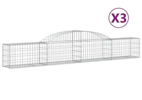 Coșuri gabion arcuite, 3 buc., 300x30x40/60 cm, fier galvanizat - 2/5
