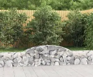 vidaXL Coșuri gabion arcuite, 17 buc., 300x30x40/60cm, fier galvanizat