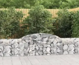 vidaXL Coșuri gabion arcuite, 6 buc., 300x30x60/80 cm, fier galvanizat