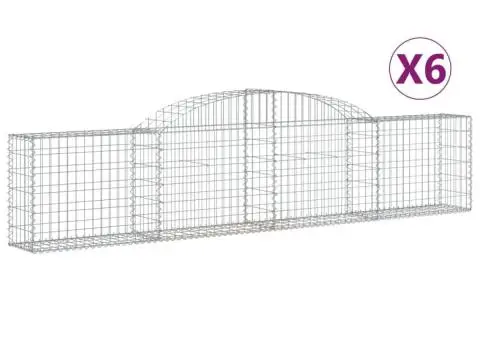 Coșuri gabion arcuite, 6 buc., 300x30x60/80 cm, fier galvanizat - 2/5