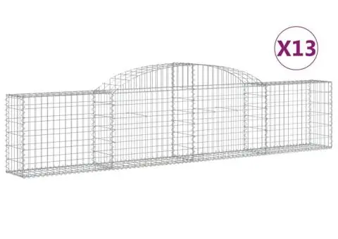Coșuri gabion arcuite, 13 buc., 300x30x60/80cm, fier galvanizat - 2/5