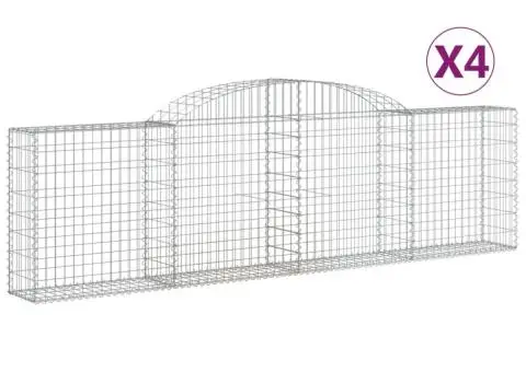 Coșuri gabion arcuite 4 buc., 300x30x80/100 cm, fier galvanizat - 2/5