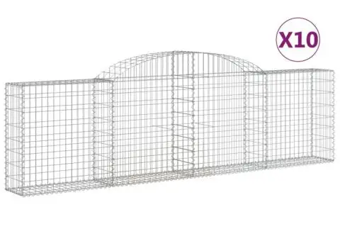 Coșuri gabion arcuite 10 buc, 300x30x80/100 cm, fier galvanizat - 2/5