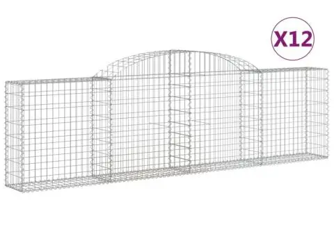 Coșuri gabion arcuite 12 buc, 300x30x80/100 cm, fier galvanizat - 2/5