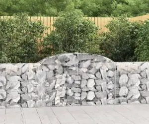 vidaXL Coșuri gabion arcuite 25 buc, 300x30x80/100 cm, fier galvanizat