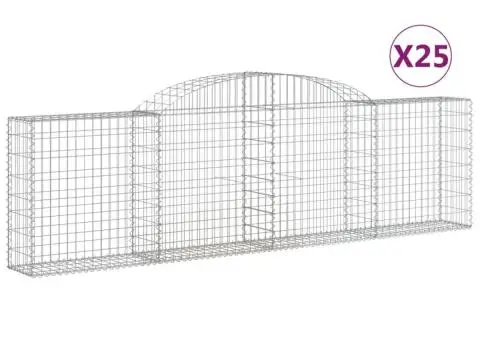 Coșuri gabion arcuite 25 buc, 300x30x80/100 cm, fier galvanizat - 2/5