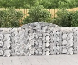 vidaXL Coșuri gabion arcuite 7 buc, 300x30x100/120 cm fier galvanizat