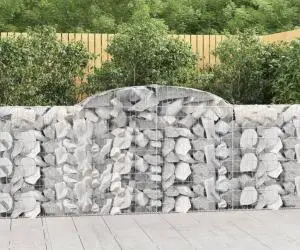 vidaXL Coșuri gabion arcuite 13 buc, 300x30x100/120 cm fier galvanizat