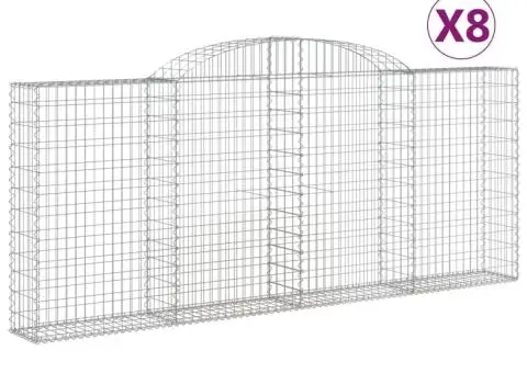 Coșuri gabion arcuite 8 buc, 300x30x120/140 cm, fier galvanizat - 2/5