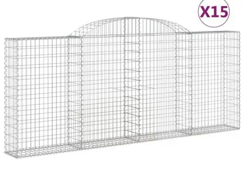 Coșuri gabion arcuite 15 buc, 300x30x120/140 cm fier galvanizat - 2/5