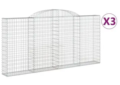 Coșuri gabion arcuite 3 buc. 300x30x140/160cm, fier galvanizat - 2/5