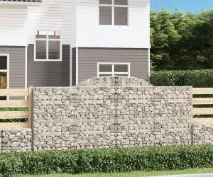 vidaXL Coșuri gabion arcuite 25 buc, 300x30x140/160cm, fier galvanizat
