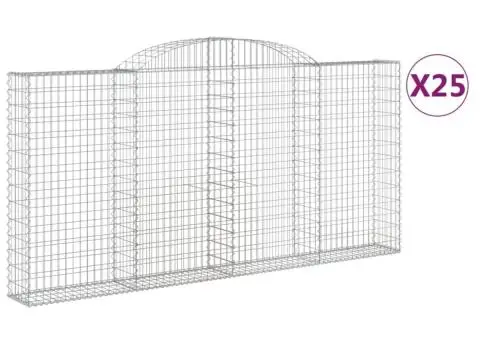 Coșuri gabion arcuite 25 buc, 300x30x140/160cm, fier galvanizat - 2/5