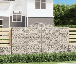 vidaXL Coșuri gabion arcuite 6 buc. 300x30x160/180 cm, fier galvanizat