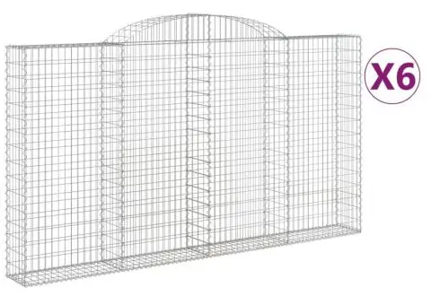 Coșuri gabion arcuite 6 buc. 300x30x160/180 cm, fier galvanizat - 2/5