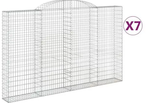 Coșuri gabion arcuite 7 buc, 300x30x180/200 cm, fier galvanizat - 2/5