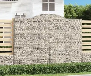 vidaXL Coșuri gabion arcuite 2 buc. 300x30x220/240 cm fier galvanizat