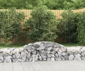 vidaXL Coșuri gabion arcuite, 3 buc., 300x50x40/60 cm, fier galvanizat