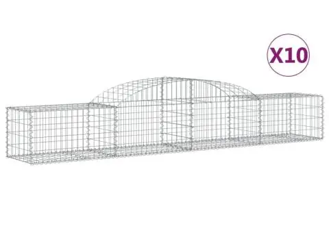 Coșuri gabion arcuite, 10 buc., 300x50x40/60cm, fier galvanizat - 2/5