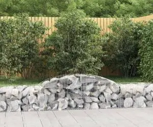 vidaXL Coșuri gabion arcuite, 12 buc., 300x50x40/60cm, fier galvanizat