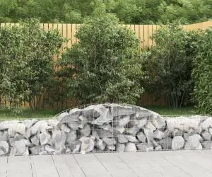 vidaXL Coșuri gabion arcuite, 17 buc., 300x50x40/60cm, fier galvanizat