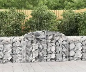 vidaXL Coșuri gabion arcuite 7 buc, 300x50x80/100 cm, fier galvanizat
