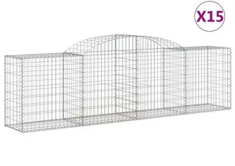 Coșuri gabion arcuite 15 buc, 300x50x80/100 cm, fier galvanizat - 2/5