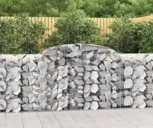 vidaXL Coșuri gabion arcuite 7 buc, 300x50x100/120 cm, fier galvanizat