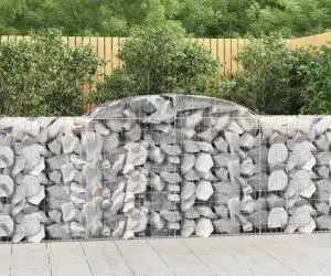vidaXL Coșuri gabion arcuite 11 buc, 300x50x100/120cm, fier galvanizat
