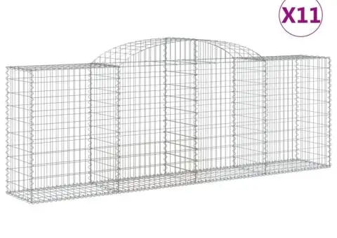 Coșuri gabion arcuite 11 buc, 300x50x100/120cm, fier galvanizat - 2/5