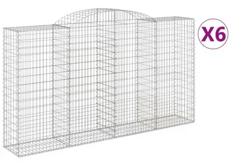 Coșuri gabion arcuite 6 buc, 300x50x160/180 cm, fier galvanizat - 2/5