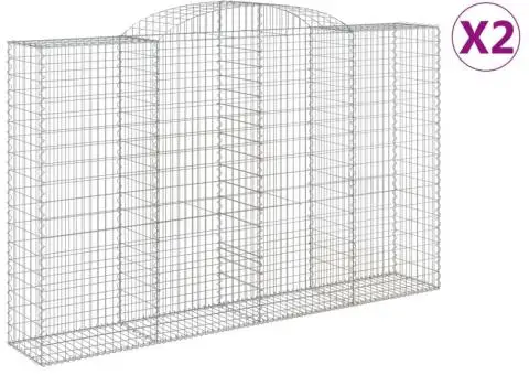 Coșuri gabion arcuite 2 buc, 300x50x180/200 cm, fier galvanizat - 2/5