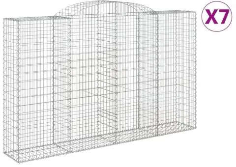 Coșuri gabion arcuite 7 buc, 300x50x180/200 cm, fier galvanizat - 2/5