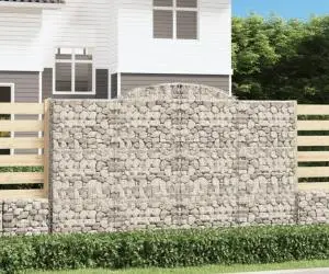 vidaXL Coșuri gabion arcuite 13 buc, 300x50x180/200 cm fier galvanizat
