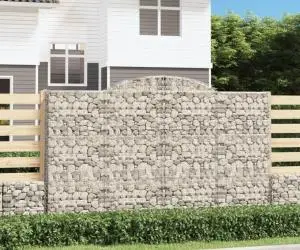 vidaXL Coșuri gabion arcuite 17 buc, 300x50x180/200 cm fier galvanizat