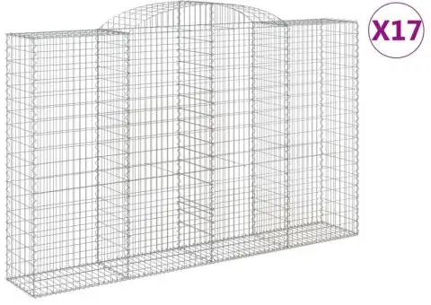 Coșuri gabion arcuite 17 buc, 300x50x180/200 cm fier galvanizat - 2/5