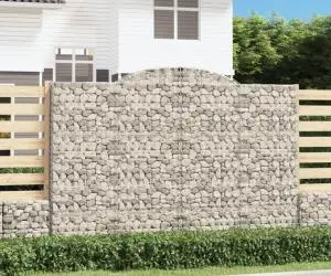 vidaXL Coșuri gabion arcuite 3 buc. 300x50x200/220 cm, fier galvanizat