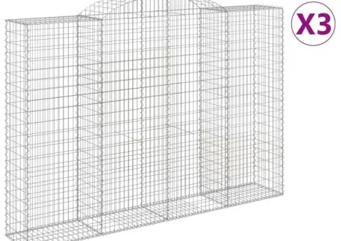 Coșuri gabion arcuite 3 buc. 300x50x200/220 cm, fier galvanizat - 2/5