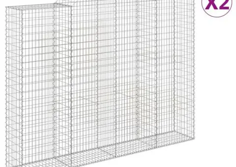 Coșuri gabion arcuite, 2 buc, 300x50x220/240cm, fier galvanizat - 2/5