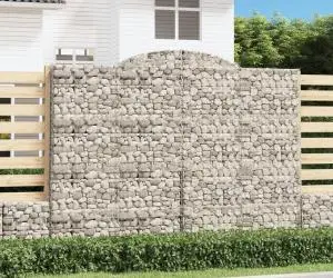 vidaXL Coșuri gabion arcuite, 9 buc, 300x50x220/240cm, fier galvanizat