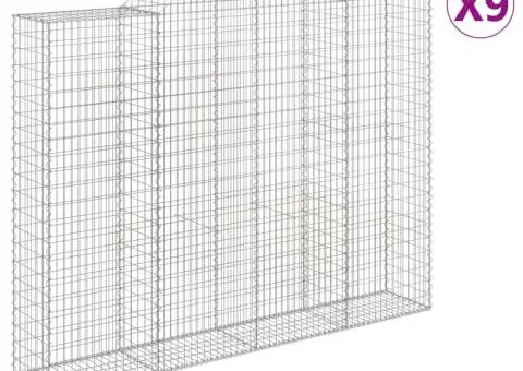 Coșuri gabion arcuite, 9 buc, 300x50x220/240cm, fier galvanizat - 2/5