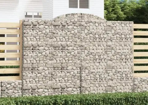 Coșuri gabion arcuite, 15 buc 300x50x220/240cm, fier galvanizat - 1/5