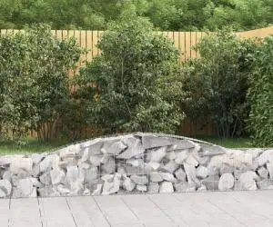 vidaXL Coșuri gabion arcuite 3 buc, 400x30x40/60 cm, fier galvanizat