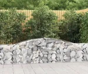 vidaXL Coșuri gabion arcuite 2 buc, 400x30x60/80 cm, fier galvanizat