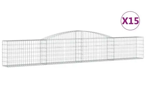 Coșuri gabion arcuite 15 buc, 400x30x60/80 cm, fier galvanizat - 2/5