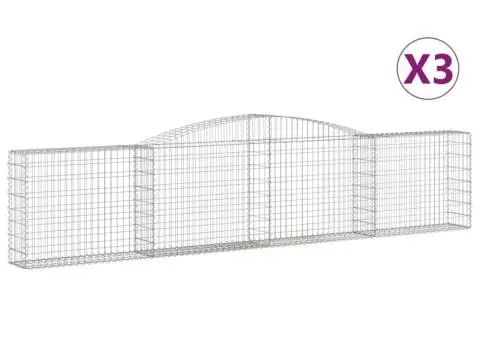 Coșuri gabion arcuite 3 buc, 400x30x80/100 cm, fier galvanizat - 2/5