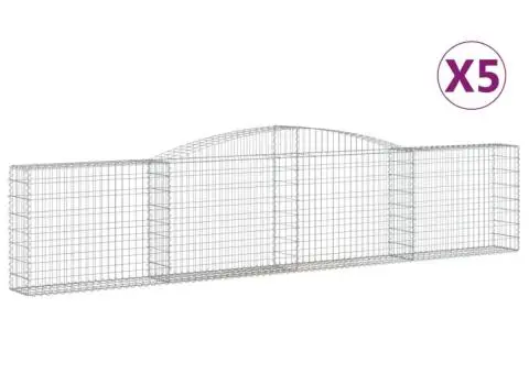 Coșuri gabion arcuite 5 buc, 400x30x80/100 cm, fier galvanizat - 2/5