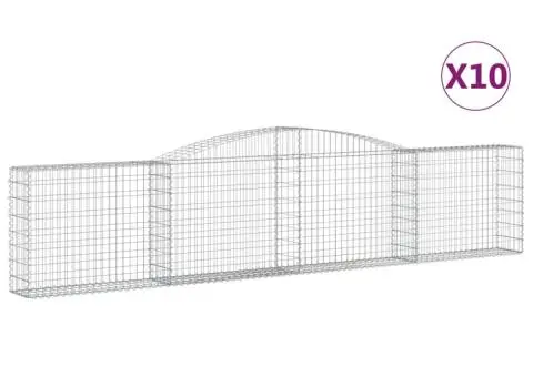 Coșuri gabion arcuite 10 buc, 400x30x80/100 cm, fier galvanizat - 2/5