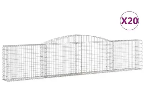Coșuri gabion arcuite 20 buc, 400x30x80/100 cm, fier galvanizat - 2/5